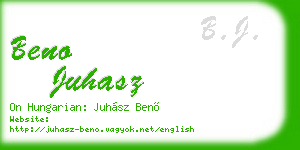 beno juhasz business card